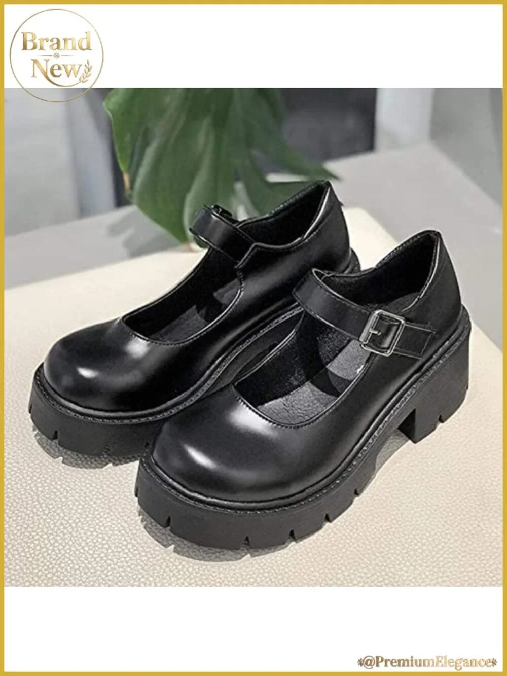 Platform Mary Janes Chunky Heel Ankle Strap PU Leather Oxford Dress Shoes
